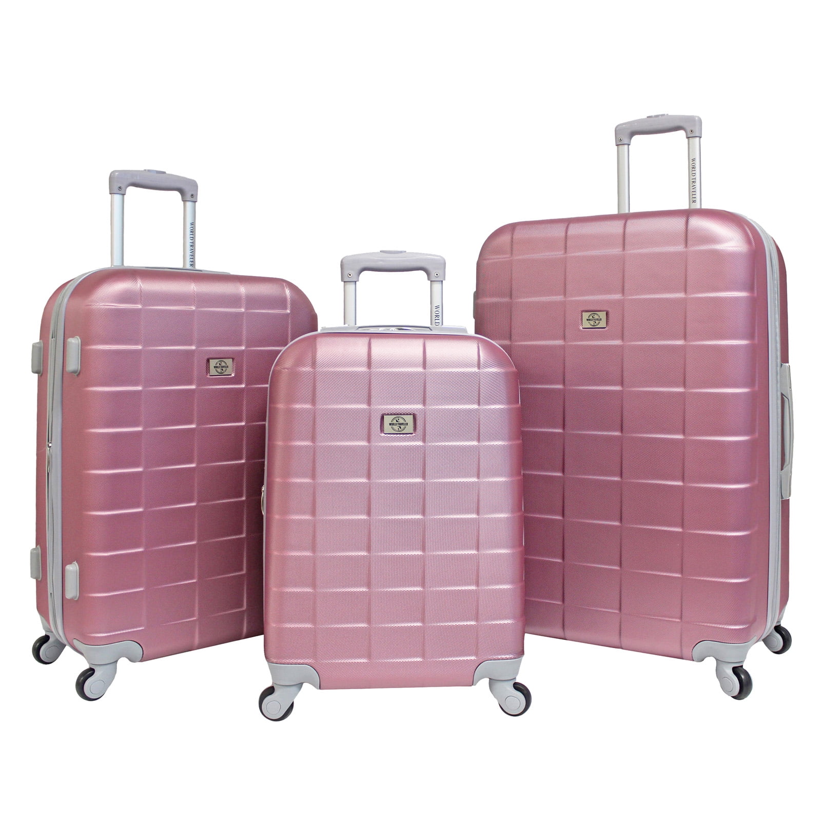 World Traveler Paseo Hardside 3Piece Expandable Spinner Luggage Set Mauve