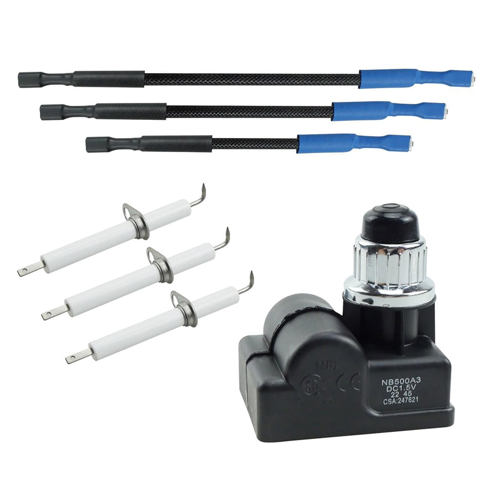 Igniter Kit TS-IG3007 Fit for Pit Boss Memphis Ultimate 4-in-1 Grill Accessories, with 3 Pcs Electrodes Ignitor and 3 Pcs Mounted Electrode Wires