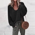 thumbnail image 2 of Unatoiry Lady Long Sweater V-Neck Knitted Clothes Coldproof Tops Solid Pullover, 2 of 5