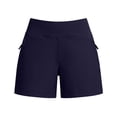 thumbnail image 5 of hoksml Women High Waist Quick Dry Hiking Shorts, Elastic Waist Athletic Shorts with Zipper Pockets, 5 of 7