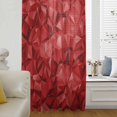 thumbnail image 5 of Red Geometric Sheer Curtains 63 Inches Long, Vintage Minimalism Abstract Aesthetic Light Filering Curtains, Breathable Simi Curtain Privacy Drapes for Living Room Bedroom Lightweight Window Treatment, 5 of 9