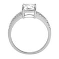 thumbnail image 2 of 2.7 ct Cushion Cut Genuine Cultured Diamond SI1-SI2 I-J 14K White Gold Promise Wedding Statement Engagement Designer Ring size 5.5, 2 of 7