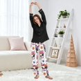 thumbnail image 6 of Dailycode Women's Pajama Pants Wide Leg Lounge Pj Bottoms With Pockets Cartoon Bulldog and Flower, 6 of 7