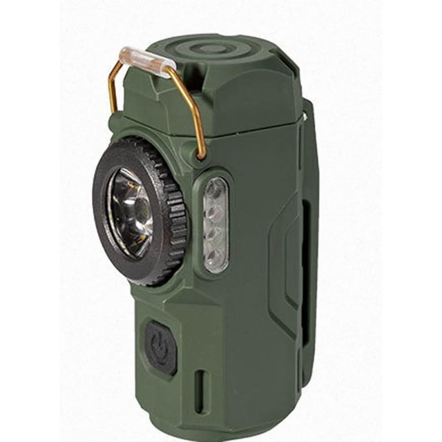 BY-J Waterproof Lighter 3 Modes of Flashlight, Windproof Dual Arc Electric Lighters, Rechargeable Mini Pocket Light Electronic Display for Camping Walking Hiking Small Green