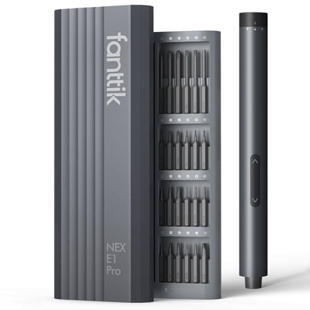 Fanttik E1 Pro 3.7V (Not led) Cordless Electric Screwdriver Kit, 3 N.m Torque with 24 Magnetic Bits, Quick-Charge Battery & Magnetic Holder - Ideal for Electronics Repair (Phones, Laptops, Watches)