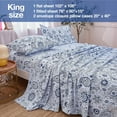 thumbnail image 2 of Floral Printed Sheet Set King Soft Microfiber Botanical Bed Sheets Extra Deep Pocket Pieces, 2 of 6
