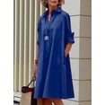 thumbnail image 2 of Vestido Zhyaj para mujer, bohemio, maxi, azul oscuro, casual, playa, 2 of 6