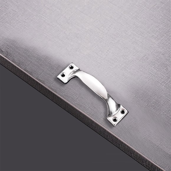 Door Handle For Garage Dresser And Cabinet. Sturdy Pull Designed For Wooden Doors. Made Of Stainless Steel In Silver. Brings An Elegant And Durable Quality To Doors And Furniture. Baseboards Door