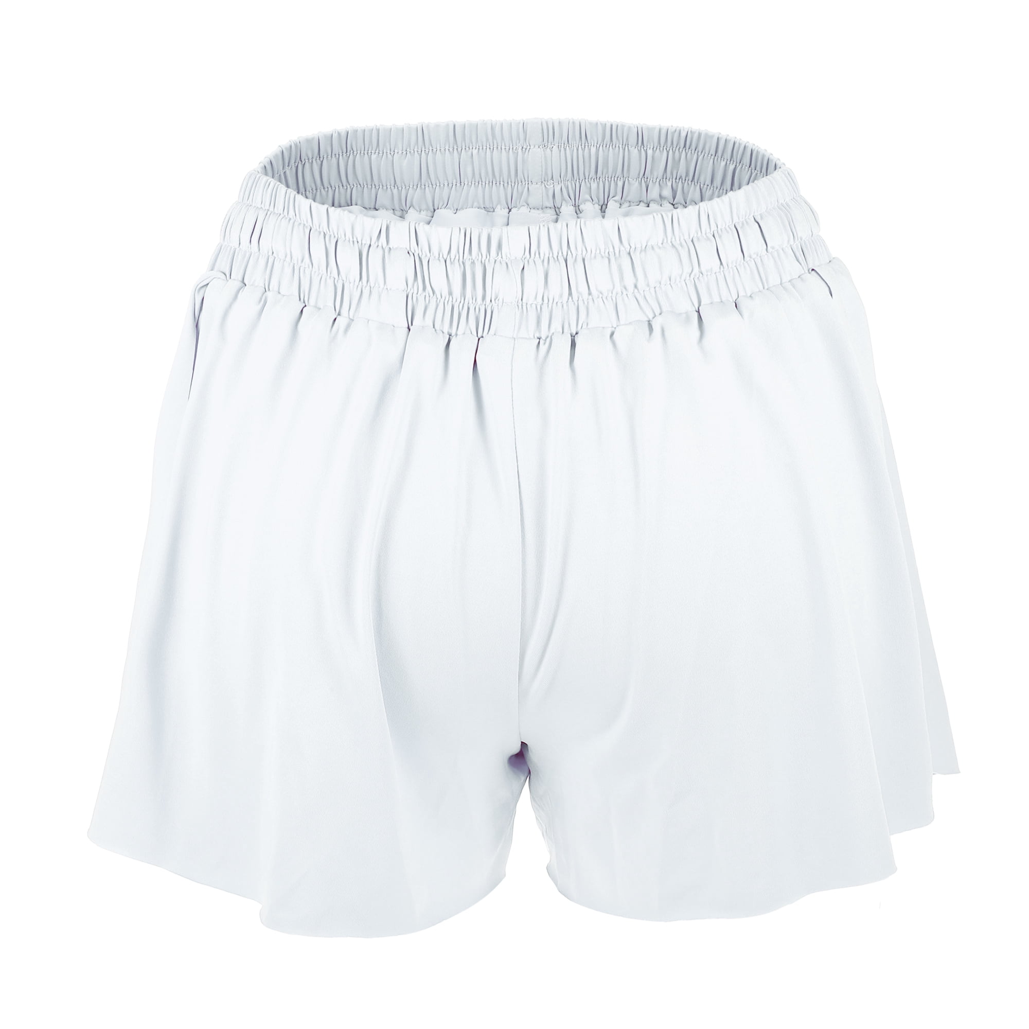 Unique Bargains 1Pcs Women Flowy Running Shorts Casual High Waisted Workout Shorts XL White