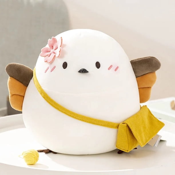 Juguete de peluche de pájaro de Lmitation, muñeco de Gorrión, almohada de garganta de plata, muñeco de titanio de cola larga, regalo de cumpleaños para niñas y amigos