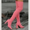 thumbnail image 4 of FAMTKT Women's Knee High Boots Long Sexy Pointed Toe High Heels Fashion Party Dressy Heels Boots Elastic Slimming Boots, Womens Boots, 4 of 7