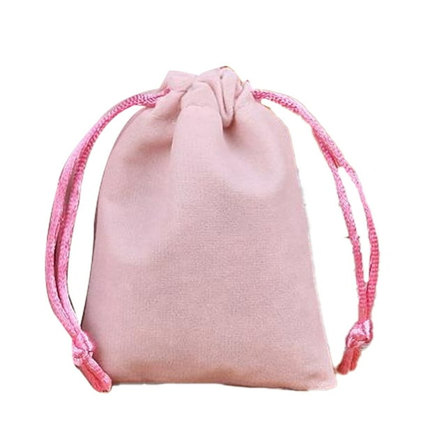facefd Jewellery Pouch Small Drawstring Bags Bracelet Packaging Display Goodies Presents Mobile Phone Storage Gifts Solid Pouches Pink-15*20
