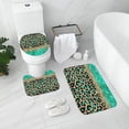 thumbnail image 3 of 4 Pcs Leopard Print Shower Curtain Set with Non-Slip Rugs, Toilet Lid Cover and Bath Mat, Black Gold Glitter Bling Bathroom Decor Set with Shower Curtain and Rugs and Accessories, 3 of 6