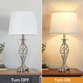 thumbnail image 3 of NATYSWAN Table Lamp for Bedrooms Set of 2, Silver Lamps for Night Stands,Bedside Desk Lamp with USB Ports for Bedroom Living Room Reading, 3 of 8