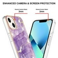 thumbnail image 4 of SaniMore for iPhone 14 6.1" 2022 Case with Wireless Charging Shockproof TPU Backplane Glitter Marble Pattern Fashion Design Anti-drop Anti-fingerprint Skin-feel Cover For iPhone 14, Darkpurple, 4 of 5