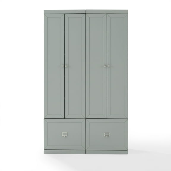 Crosley Furniture Harper Modern Wood/Metal Pantry Closet in Gray (Set of 2)
