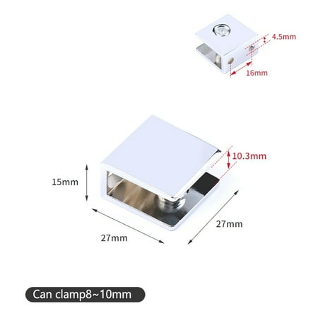 

4 x Zinc Alloy Adjustable Shelf Clamp Glass Shelf Support Plate Holder Bracket