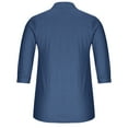 thumbnail image 4 of Patlollav Womens Button V-Neck 3/4 Sleeve Solid Pullover Casual T-Shirt Blouse, 4 of 6