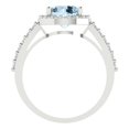 thumbnail image 4 of 1.86 ctw with Simulated Diamond Halo Accents Anniversary Ring for Women | Round Cut Natural Swiss Blue Topaz | Hyperallergenic Solid 14K White Gold, 4 of 5