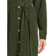 thumbnail image 4 of Time and Tru Women's Belted Utility Dress with Long Sleeves, 4 of 5