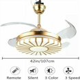 thumbnail image 2 of Anqidi 42" Modern 4 Retractable Blades Ceiling Fan Light 3-Color 3-Speed Chandelier Ceiling Fan w/Remote (Gold), 2 of 10