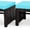 Turquoise, variant on HarmonyStrings 2 Pieces Patio Rattan Ottomans, All Weather Outdoor Footstool Footrest Seat with Soft Cushion, Hidden Zipper, High-Density Sponge, Wicker Ottoman Seat for Patio, Garden, Poolside-Red