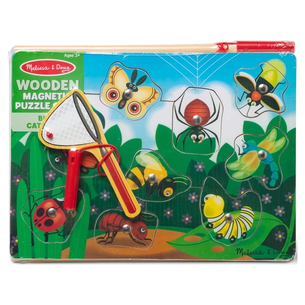 Melissa & Doug Magnetic Wooden Puzzle Set: Fishing & Bug Catching