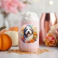 thumbnail image 4 of Welcome Spring Summer Old English Sheepdog Portrait Flower Blue Sky 16oz Glass Cup Mug Dog Lover Glass Can - 12001, 4 of 5