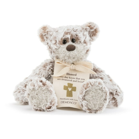 Demdaco Blessing Mini Giving Bear Brown 8.5 Inch Plush Polyester Fabric Stuffed Animal