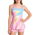thumbnail image 2 of FYDUU Kids Girl Swimsuit Set Tankini Swimsuits For Girls Flowy Tank Tops With Shorts 2 Piece Bathing Suits For Teens Girl Swimwear Sets 9-10 Years, 2 of 5