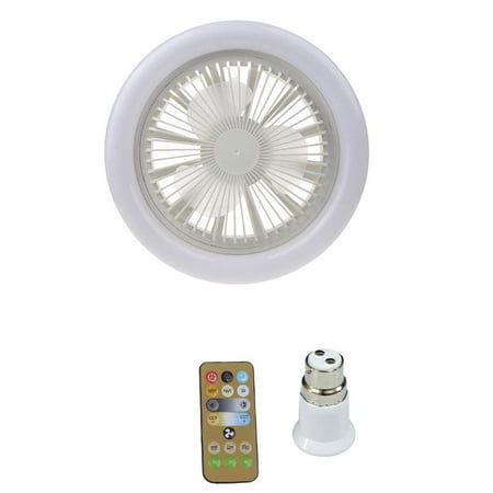 

TINYSOME E27 LED Fan Lamp Ceiling Fan 3-Color Light with B22 Adapter for Bedroom Kitchen