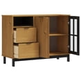 thumbnail image 2 of vidaXL Sideboard with Glass Door FLAM 43.3"x15.7"x31.5" Solid Wood Pine, 2 of 10