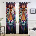thumbnail image 5 of Tiger Head Colorful Blackout Curtain Panels Drapes Privacy Assured with Light Filtering Curtains for Living room Bedroom Bathroom Window, 5 of 6