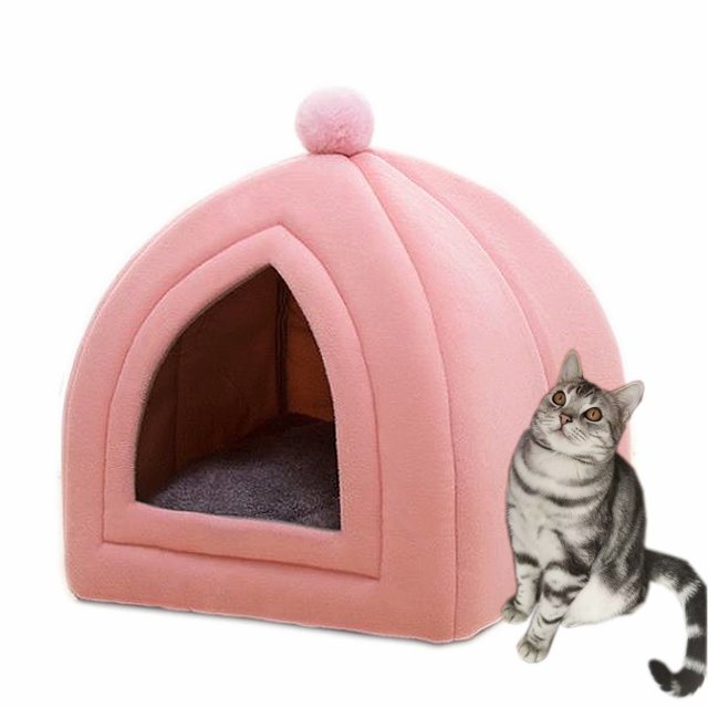 Arena para gatos extraíble Winter Warm Arena para gatos Kennel S rosa JM