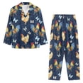 thumbnail image 3 of Renewold Women's Long Sleeve Pj's Button Down Sleepwear Pajama Set 2 PCS Chicken Butterfly Crewneck Beach Wear Pjs Shirt Warmth Athletic Outfits Clothing Size S, 3 of 6