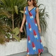 thumbnail image 6 of Fun Rocket Pop Popsicle Pattern Dress Summer Street Style Bohemia Long Dresses Female Sleeveless Printed Maxi Dress, 6 of 9