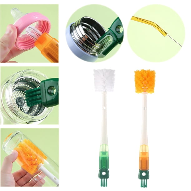 Xihbxyly Oferta Por Tiempo Limitado Cepillo para Lavar Tazas Multifunción de Mango Largo Cepillo de Limpieza Cepillo para Tazas Cinco En Uno Cepillo para Botellas Cepillo de Paja Tipo Zanahoria