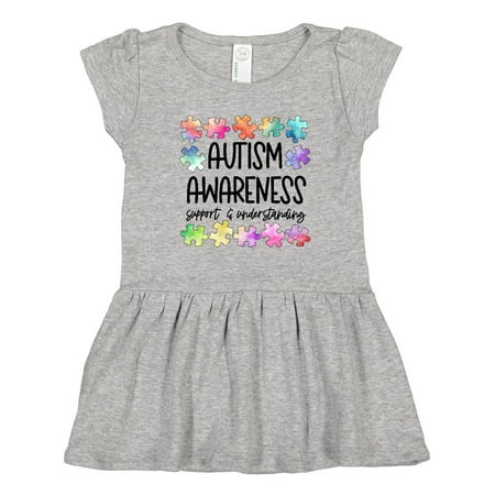 

Inktastic Autism Awareness Support and Understanding Puzzle Pieces Gift Toddler Girl Dress