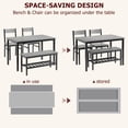 thumbnail image 7 of Dining Table Set for 4,Kitchen Table with 2 Chairs and a Bench,4-Person Dining Room Table Set with Storage Rack & Metal Frame,Dinette Set for Apartment,Kitchen,Small Space, 7 of 7