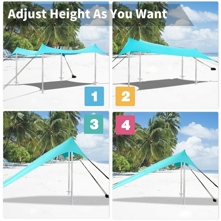 Tesalate Large Portable 10' x 10' Beach Tent, Sky Blue - Walmart.com