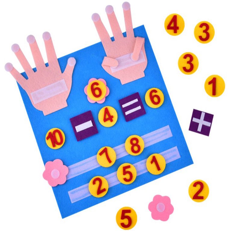 11.8 x 9.6in Felt Numbers Math Toy STEM Educative Counting Toy Set  Parent-children Interactive Felt Board Kit Intelligence Develop Teaching  Toy for