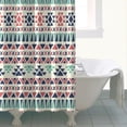 thumbnail image 4 of Boho Floral Shower Curtain 72x72 Inches - Tropical Leaves, Vintage Botanical Print, Waterproof Fabric for Chic Bathroom Decor, Modern Farmhouse & Bohemian Style, 4 of 5