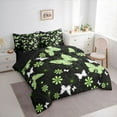 thumbnail image 3 of Feelyou Bohemian Butterfly Kids Bedding Comforter Set 7pcs, Rustic Flower Floral Queen Bedding Sets, Dreamy Animal Green Reversible Queen Sheet Sets, Breathable Home Decor, 3 of 7