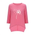 thumbnail image 6 of Linen Tops for Women Retro Embroidered Summer Boho Peasant Blouses 3/4 Sleeve Round Neck Casual Loose Fit Clothes Cute Tops For Women, 6 of 6