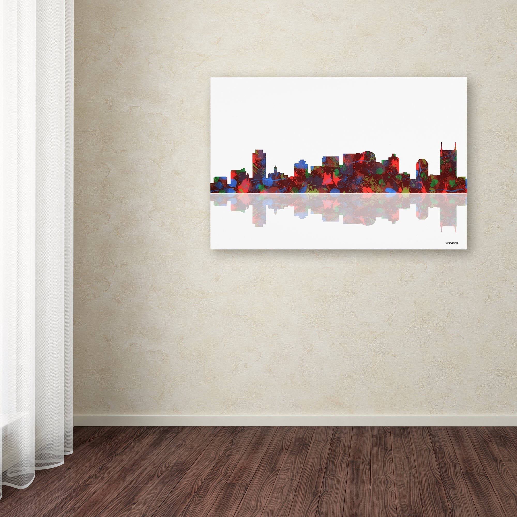 Trademark Fine Art "Nashville Tennessee Skyline" Canvas Art by Marlene Watson