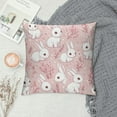 thumbnail image 2 of JEUXUS Short Plush Pillowcase Easter Bunny and Flower Throw Blanket Spring Cute Rabbit Pillow Case White, 2 of 5