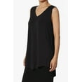 thumbnail image 3 of Women's PLUS Essentials Luxe Jersey Tunic V-Neck Relaxed Fit Sleeveless Top, 3 of 7