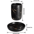 thumbnail image 3 of MOCA AUTOPARTS Marble Look Bathroom Canisters & Sets 3-Piece Black Ceramic, 3 of 7