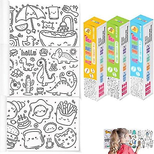 E Rollo de dibujo para niños, papel de relleno de Color adhesivo Diy, juguetes educativos para edades tempranas