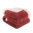 thumbnail image 2 of Superior Nuuk Fleece Reversible Lattice Blanket, Throw XL, Poppy Red, 2 of 7